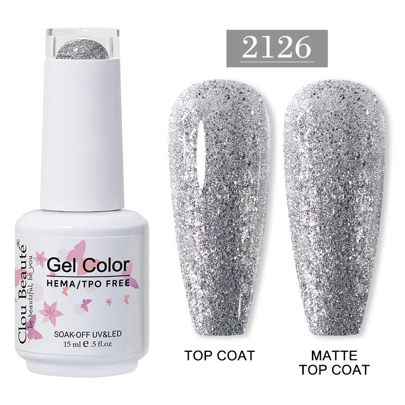 Clou Beaute 15ml Red Color Gel Polish Vernis Semi Permanent UV Varnish Gel Nail Polish Hema TPO Free Nails Art Manicure TOP BASE