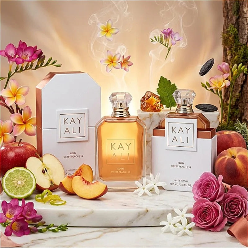 KAYALI Eden Sweet Peach Perfume 100ml Eau Parfum Long Lasting Fruity Floral Sweet Vanilla Musk Praline Elegant Women Fragrance
