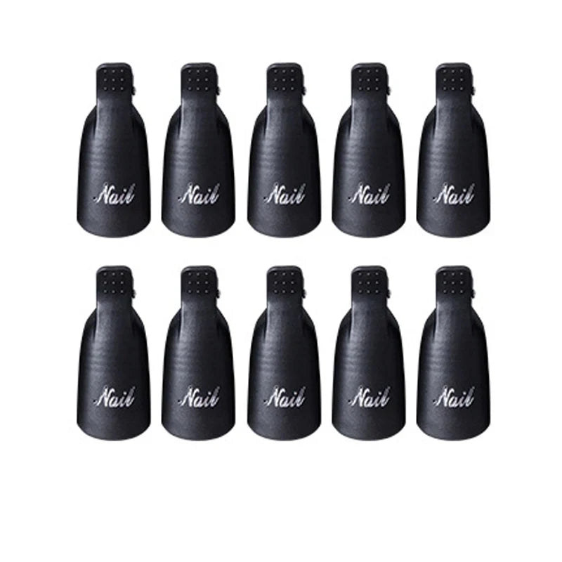 10 Pcs/Bag Colorfulful Acrylic Manicure Art Dipped Cap Clip Nail Cleaning Manicure Uv Gel Nail Polish Dipped Wrapping Tool Finger