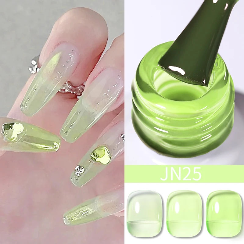 BORN PRETTY 10ml Translucent Jelly Nude Gel Nail Polish Colorful  Varnish Semi Permanent UV LED Nail Art  Manicure Gel