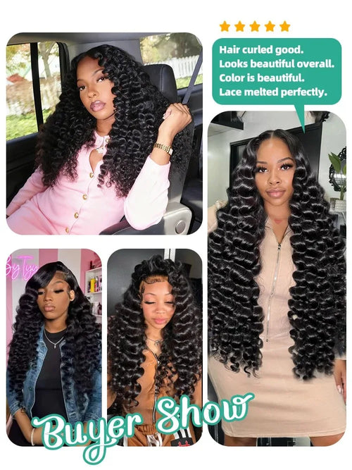 13x6 HD 38 42 Inch 200% Loose Deep Wave Curly Lace Front  Human Hair Wigs 13x4 Lace Frontal Raw Brazilian Remy Hair Wig