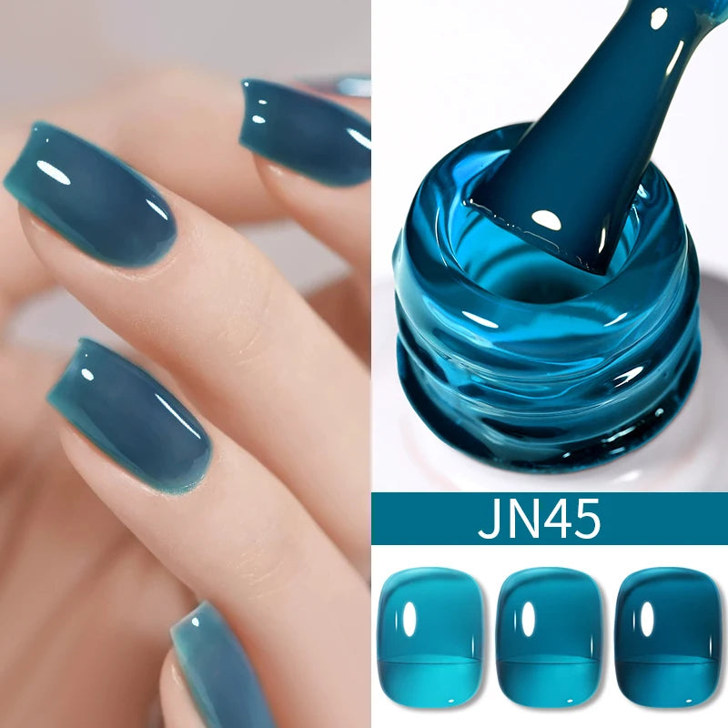 BORN PRETTY 10ml Translucent Jelly Nude Gel Nail Polish Colorful  Varnish Semi Permanent UV LED Nail Art  Manicure Gel