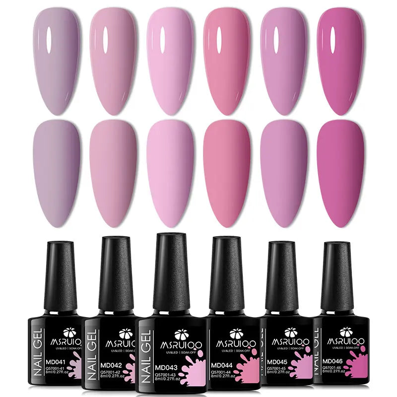 6pc Nail Gel Polish Set All-Season Ultra Pigmented Semi Permanent UV Painting Gel For Nails Salon DIY Manicure Varnish Design