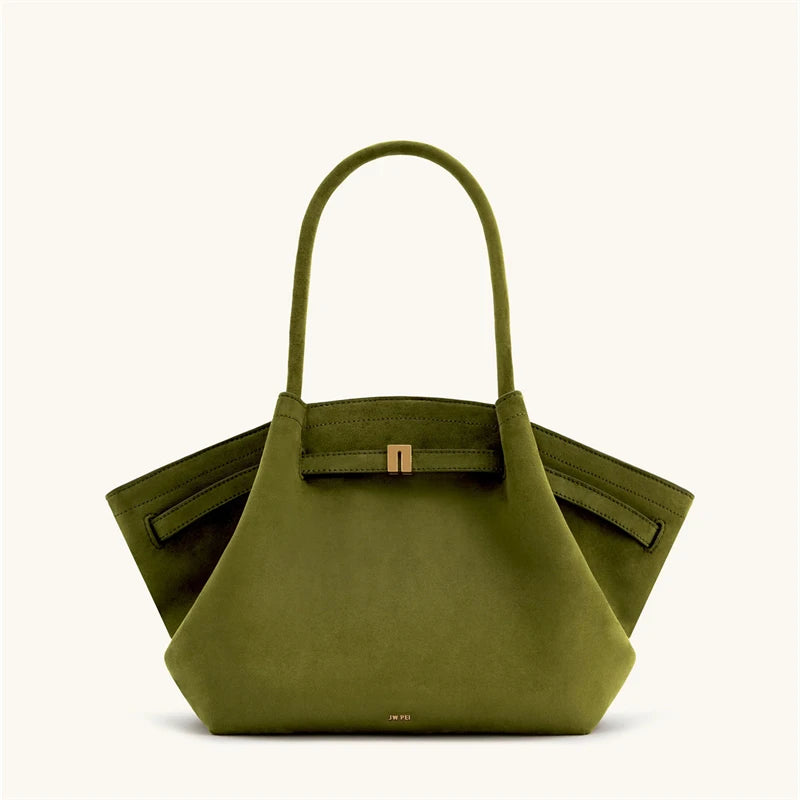 JW PEI Women's High Quality Vintage Dumpling Bag Black Faux Suede, Vegan Leather Crossbody Shoulder Tote Handbag for Everyday