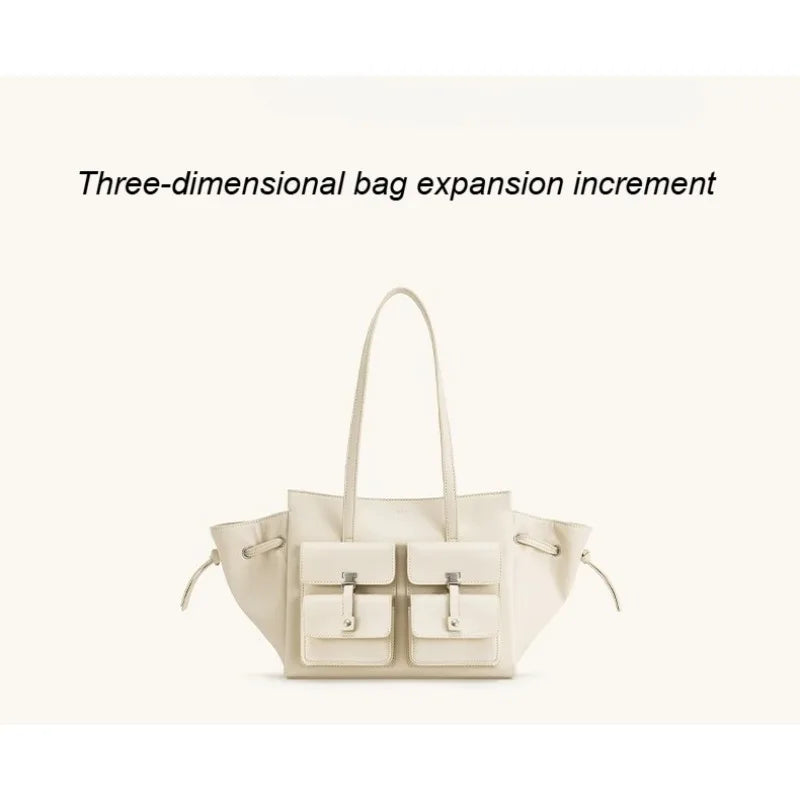 2026 Spring&Autumn JW PEI Pocket Handbag Linda Tote Bag for Women Large Capacity Commuter Shoulder Bag Crossbody Waxed Bag