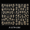 2PCS Golden Glitter Leaf Nail Art Stickers Shinny Christmas Trees Snowflake Sliders Japanese Winter Y2K Leaves Manicure Decor