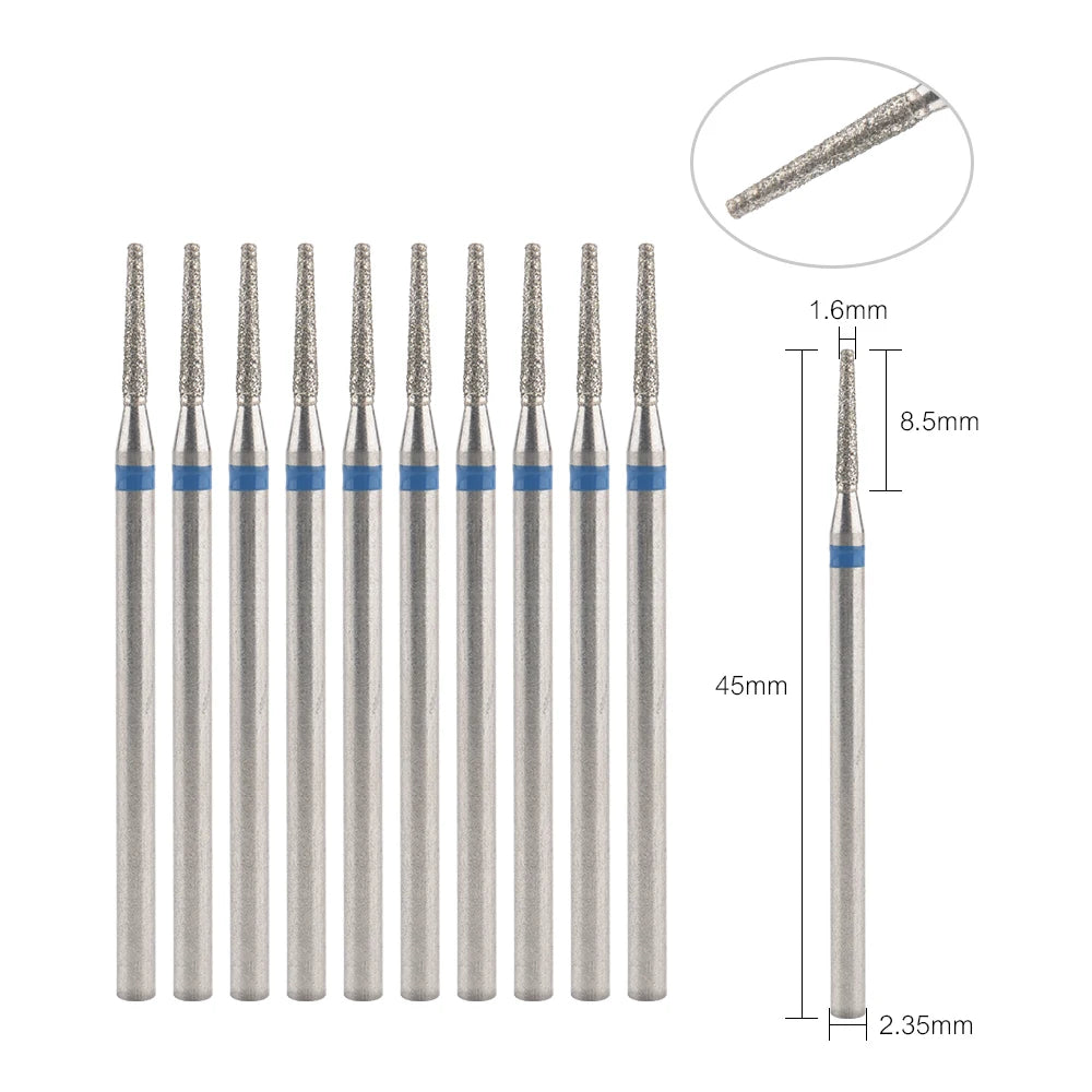 10Pcs Diamond Milling Cutter For Manicure Electric Nail Drill Bits Accessory Pedicure Machine Nail File Gel Remover Tool