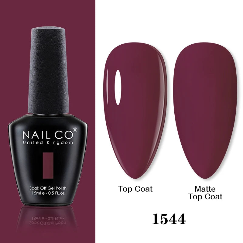 NAILCO 15ml Brown Nails Art Red Color Gel Nail Polish Semi-permanent UV Gel Polish Coffee Manicure Chocolate Hybrid Nail Varnish
