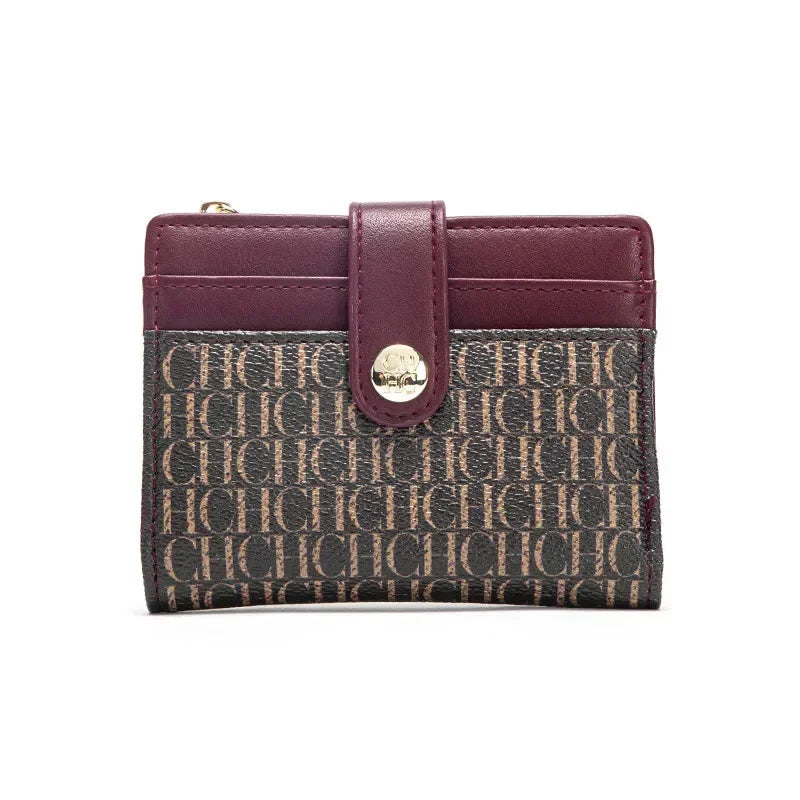 CH New Classic Folding Money Clip Compact Lightweight Luxury Brand Design Sense Letter Decoration Card Bag Women Zero Wallet