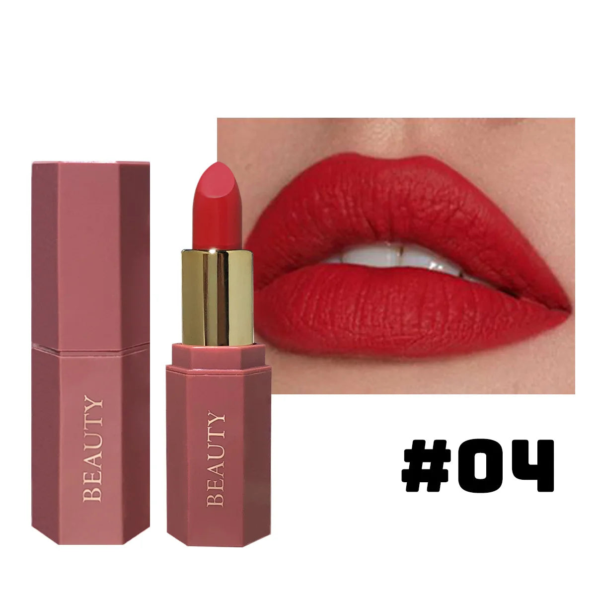 Pearlescent Pink Glitter Velvet Lipstick Metallic Waterproof Long Lasting Matte Shimmer Diamond Lipstick Women Makeup Cosmetic