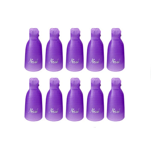 10 Pcs/Bag Colorfulful Acrylic Manicure Art Dipped Cap Clip Nail Cleaning Manicure Uv Gel Nail Polish Dipped Wrapping Tool Finger