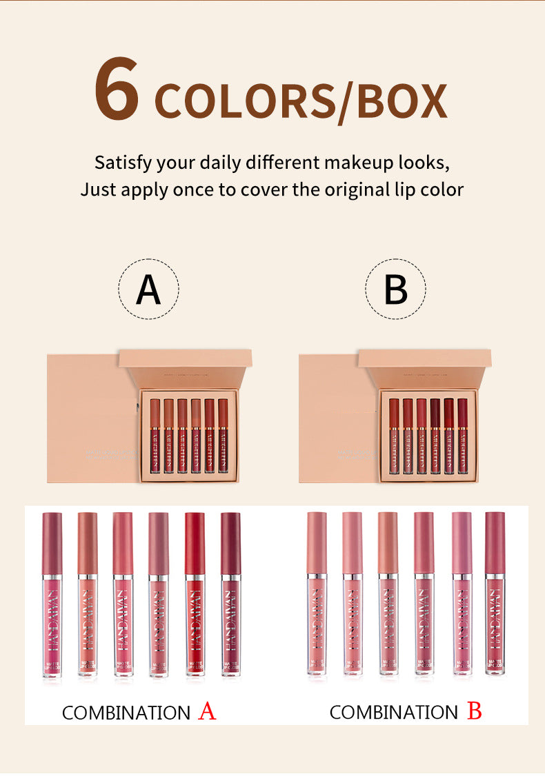 6Pcs Matte Liquid Lipstick Set - Waterproof, Long Lasting & Non-Stick Cup Velvet Lip Gloss - Highly Pigmented Nude & Bold Lip Color Kit - Perfect Beauty Gift For Women & Girls