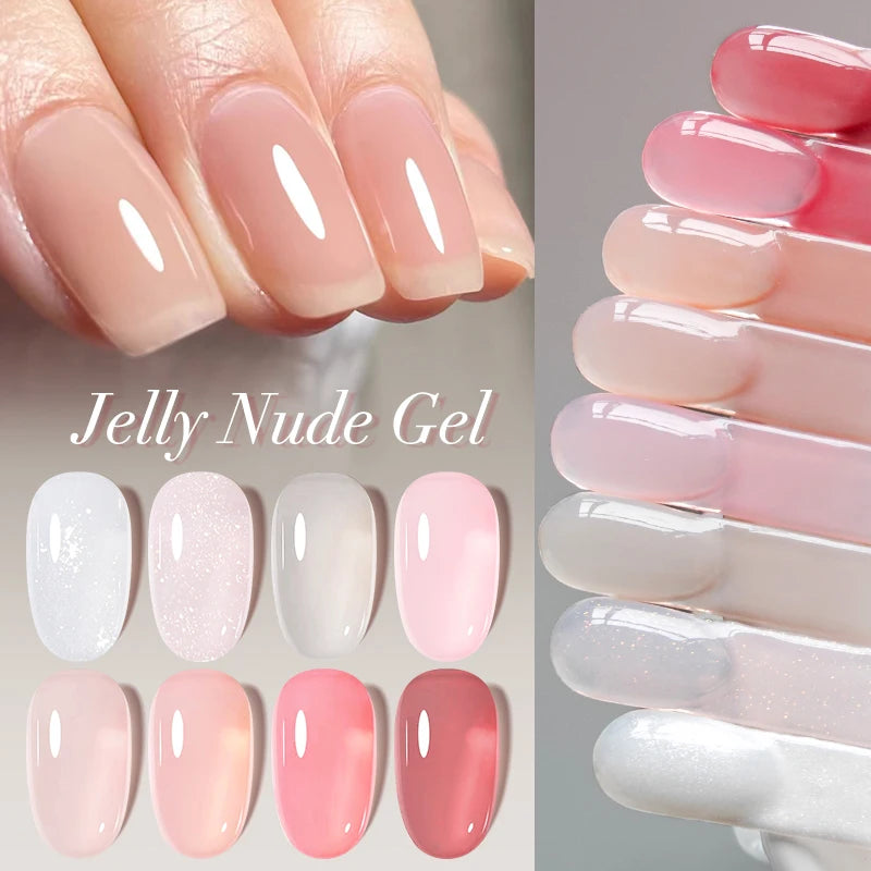 BORN PRETTY 10ml Translucent Jelly Nude Gel Nail Polish Colorful  Varnish Semi Permanent UV LED Nail Art  Manicure Gel