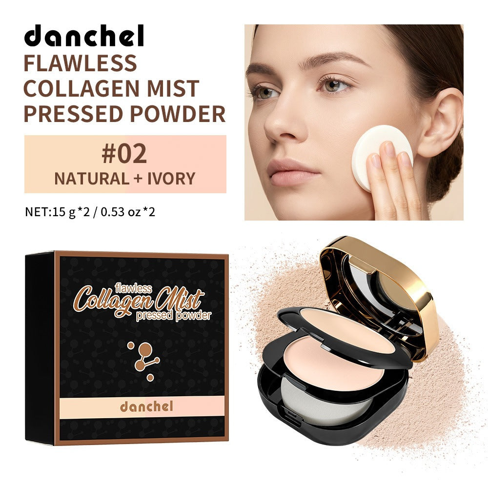 Dual-use Bicolored Pressed Powder Long-lasting