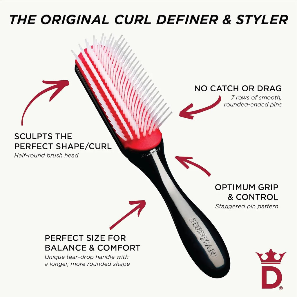 7-Row Curl Defining Brush for Smooth, Defined Curls - Detangling Styler for All Hair Types