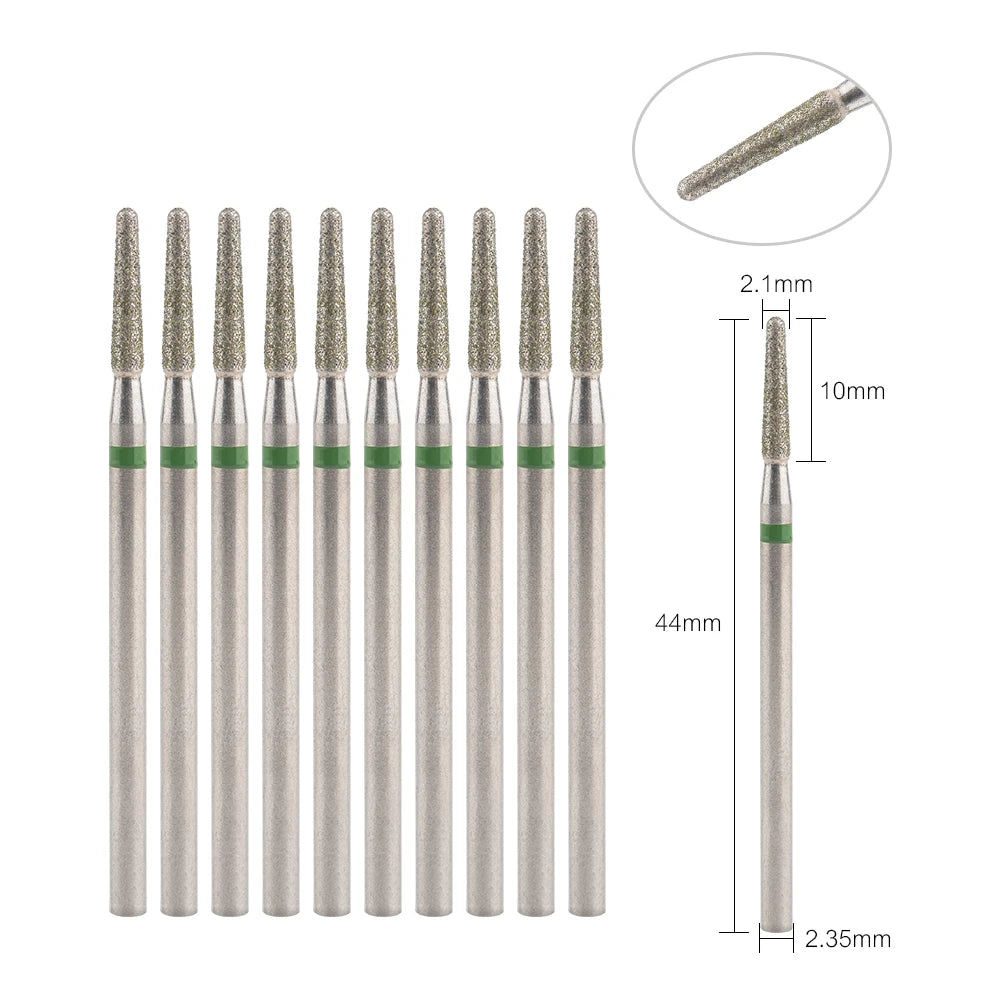 10Pcs Diamond Milling Cutter For Manicure Electric Nail Drill Bits Accessory Pedicure Machine Nail File Gel Remover Tool
