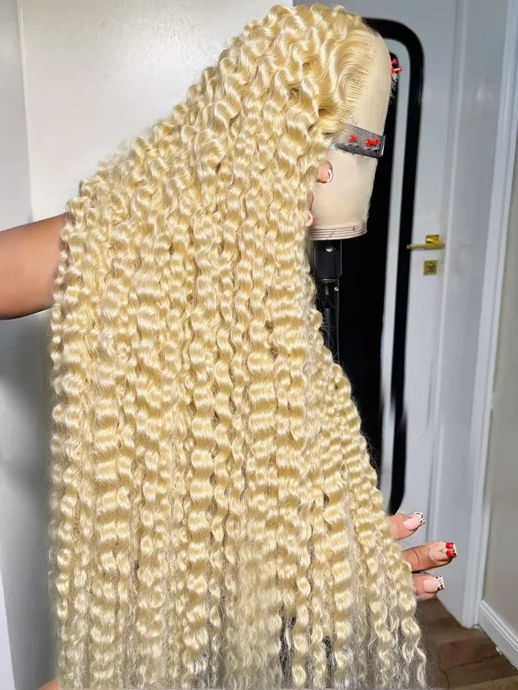 40 Inch Honey Blonde 613 Loose Deep Wave 13x6 HD Lace Front Wig Brazilian Human Hair 13x4 Curly Wig Pre Plucked For Black Women