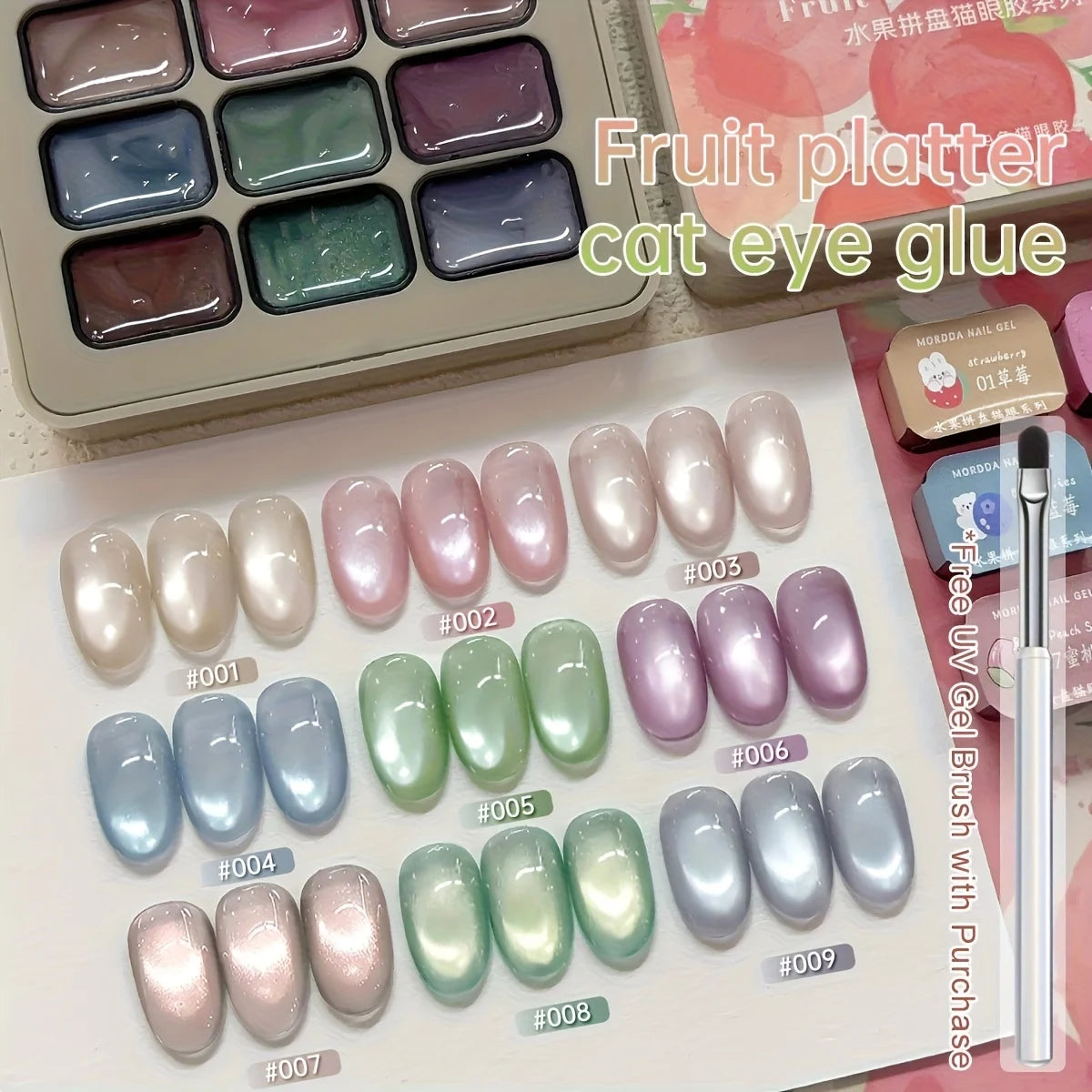 9 Colors Reflective Cat Eye Magnetic Nail Gel Soak UV LED Gel Salon Female Nail Art Tools Fashion Holographic Manicure