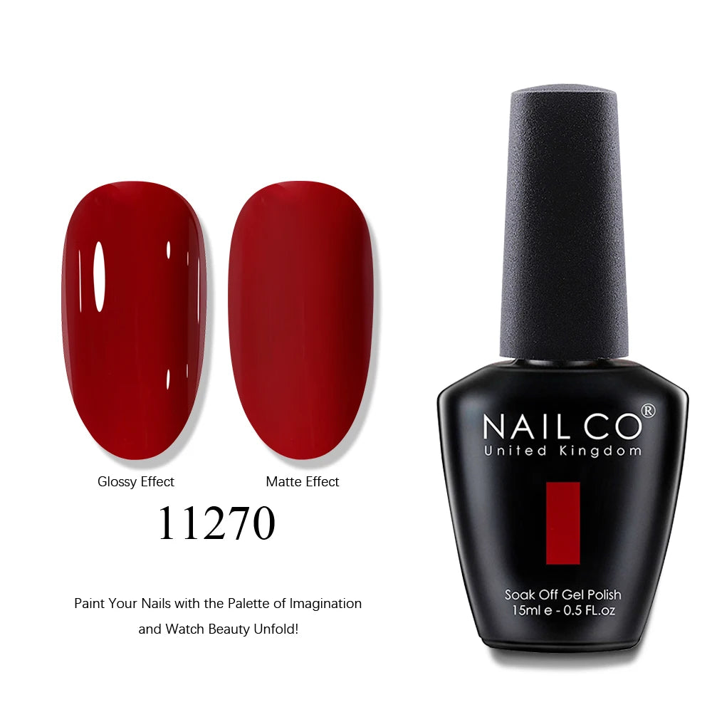 NAILCO 15ml Brown Nails Art Red Color Gel Nail Polish Semi-permanent UV Gel Polish Coffee Manicure Chocolate Hybrid Nail Varnish