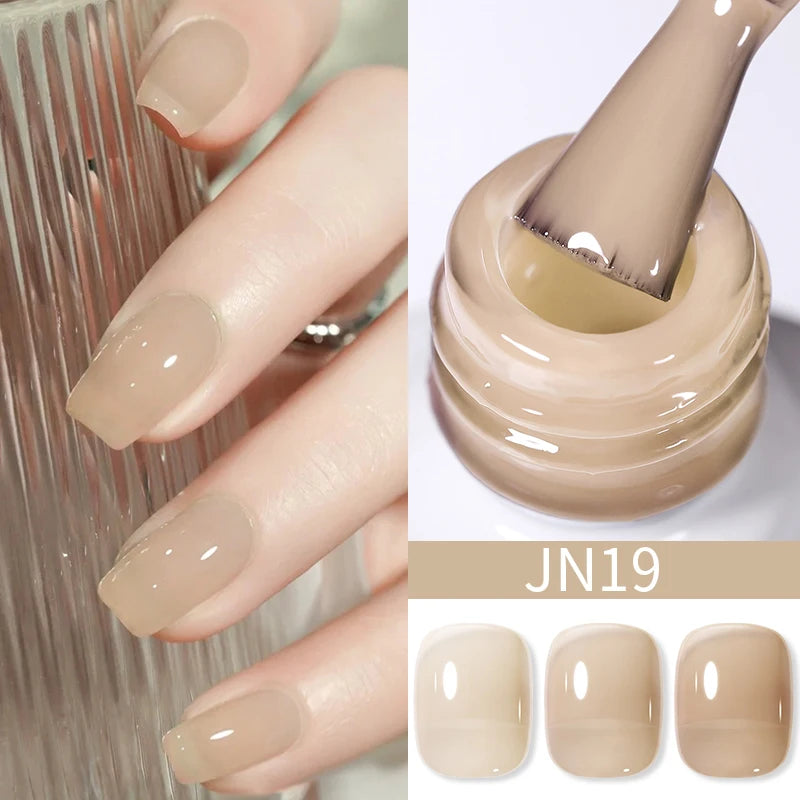 BORN PRETTY 10ml Translucent Jelly Nude Gel Nail Polish Colorful  Varnish Semi Permanent UV LED Nail Art  Manicure Gel