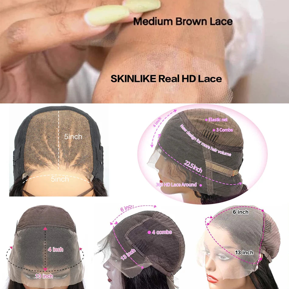 13x6 HD Lace Front Human Hair Wigs Loose Wave Glueless Wig Human Hair 13x6 Full HD Lace Frontal Wig Pre Bleached Knots Beliself
