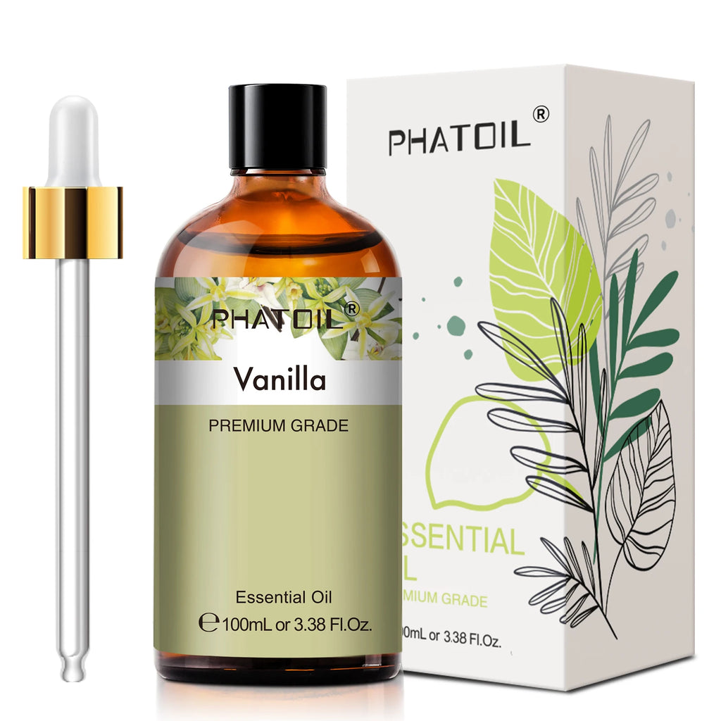 PHATOIL 100ml Pure Essential Oil Lavender Jasmine Vanilla Sandalwood Sweet Orange Lemon Aromatherpay Essential Oils For Diffuser
