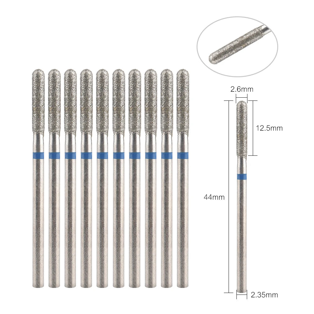 10Pcs Diamond Milling Cutter For Manicure Electric Nail Drill Bits Accessory Pedicure Machine Nail File Gel Remover Tool