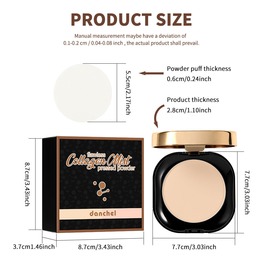 Dual-use Bicolored Pressed Powder Long-lasting