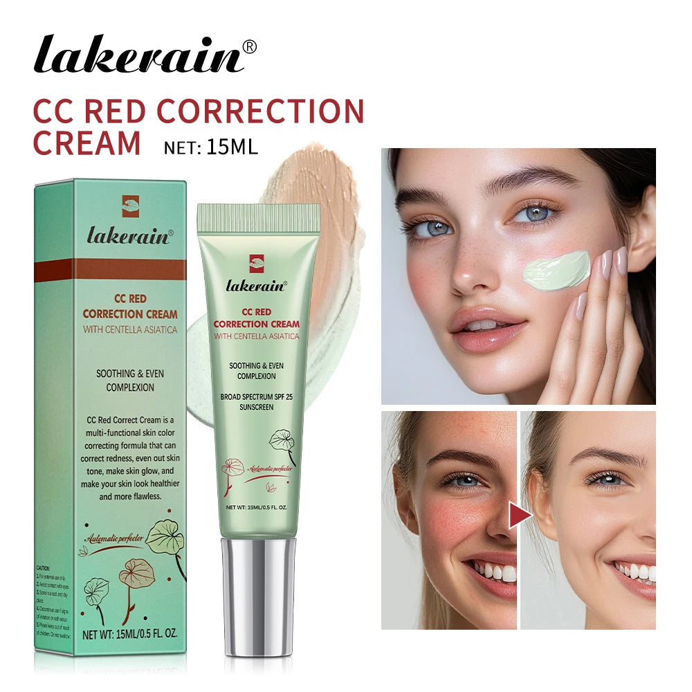 45ml Color Correcting CC Cream Moisturizing Waterproof Sweat-proof Makeup Before Concealer Lasting Women Makeup Change CC Cream
