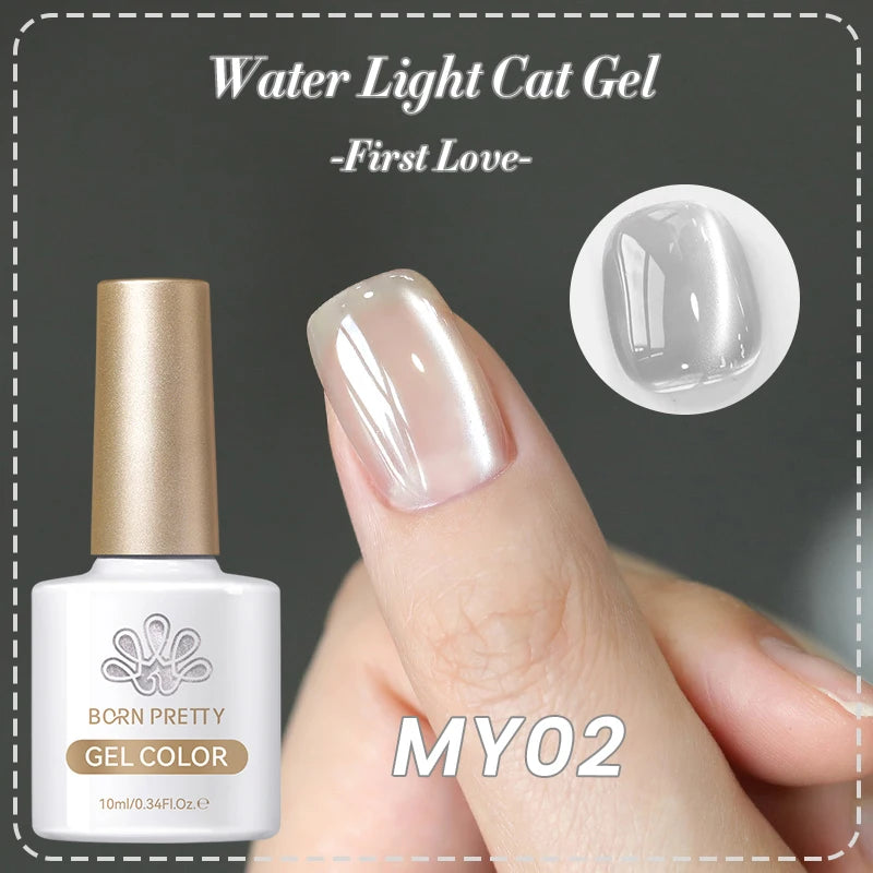 BORN PRETTY 10ml Water Light Cat Gel Ultra Shine Sparkling Glitter Semi Permanent Soak Off UV Gel Nail Art Varnish Manicure