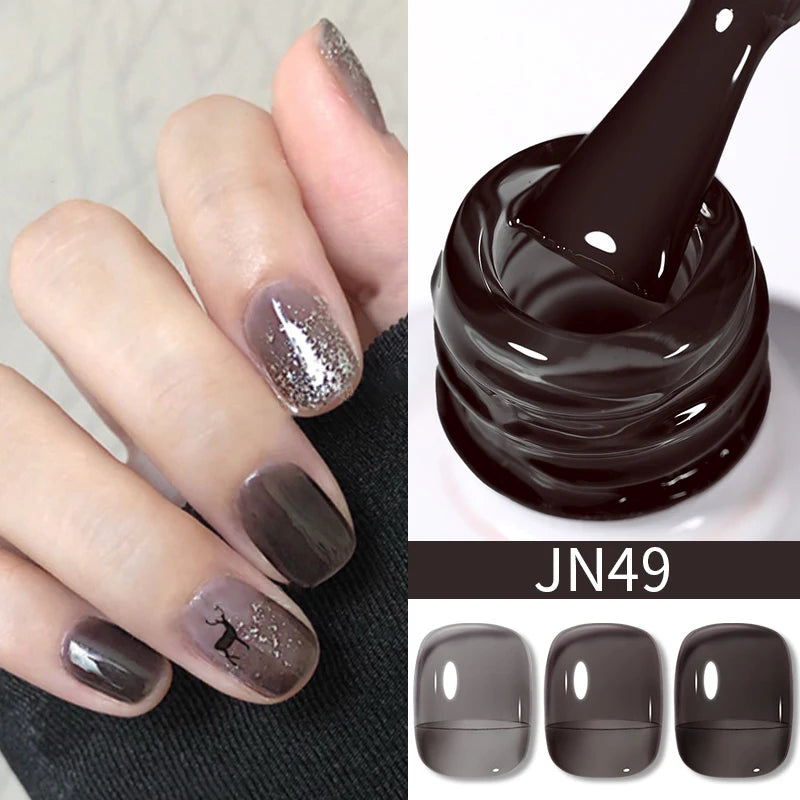 BORN PRETTY 10ml Translucent Jelly Nude Gel Nail Polish Colorful  Varnish Semi Permanent UV LED Nail Art  Manicure Gel