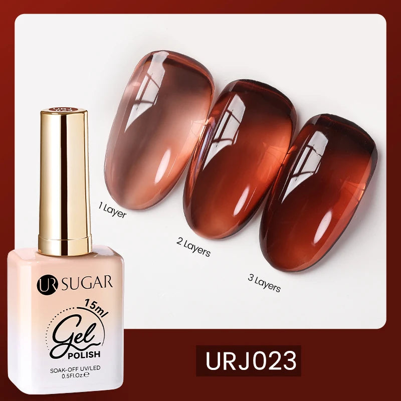 UR SUGAR 15ml Champagne Gold Sliver Reflective Glitter Gel Nail Polish Varnish Semi Permanent Soak Off UV Gel For Manicure Art