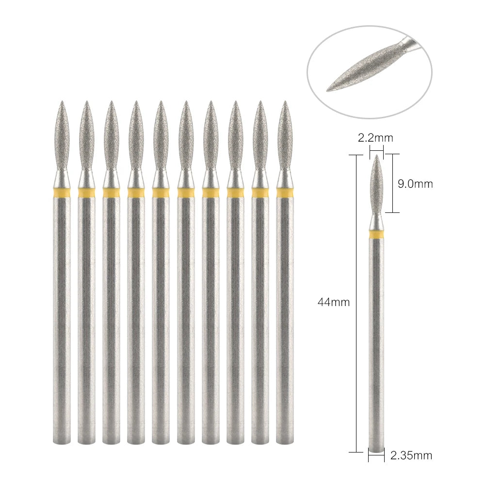 10Pcs Diamond Milling Cutter For Manicure Electric Nail Drill Bits Accessory Pedicure Machine Nail File Gel Remover Tool